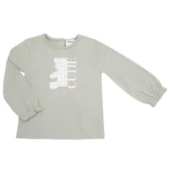 Maglia jersey manica lunga bimba verde stampata