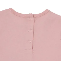 Maglia jersey manica lunga bimba rosa stampa fiori