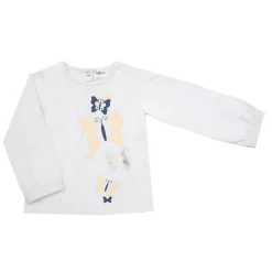 Maglia manica lunga bimba bianca stampata