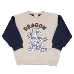 Mawi – maglia felpa bicolore stampa dragon