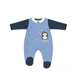 Mawi – tutina ciniglia aperta davanti pinguino oeko-tex