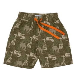 Mawi short marrone stampa zampe
