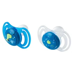 Neobaby succhietto anatomico silicone mini 0m+ blu 2pz