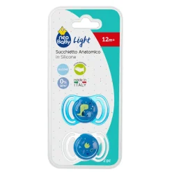 Neobaby succhietto anatomico silicone maxi 12m+ blu 2pz