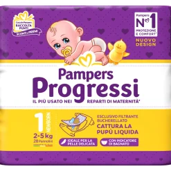 Newborn taglia 1 (2-5 kg) – 28 pz – pampers progressi