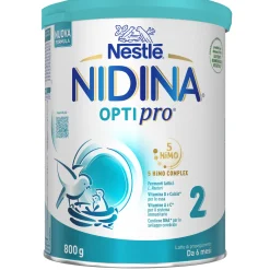 Nidina optipro 2 da 6 mesi, latte di proseguimento in polvere, latta da 800g – nestlé