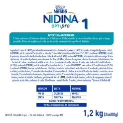 Nidina optipro 1 dalla nascita latte in polvere – 1.2 kg (2x600g) -nestlé