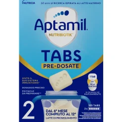 Nutribiotik tabs 2 pre-dosate – latte di proseguimento in tabs 6-12 mesi – 21 bustine (105 tabs) – aptamil
