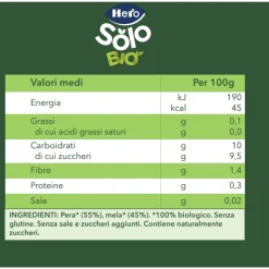 Omogeneizzato solo pera mela 4x120g – hero