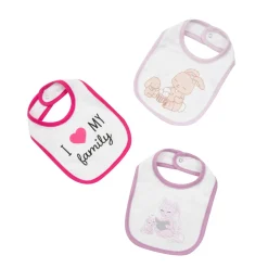 Pack 3 bavaglini bimba bianco/rosa/viola