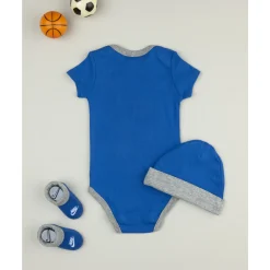 Pack 3 pezzi nike neonato grigio/blu