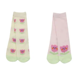 Pack due paia di calze antiscivolo bimba fiori