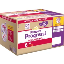 Pannolini progressi mutandino esapack taglia 6 xl x90 – pampers