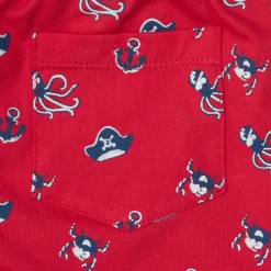 Pantaloncino jersey bimbo rosso stampato