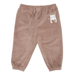 Pantalone ciniglia bimbna beige stampato