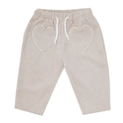 Pantalone corto velluto costina bimba beige