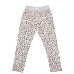 Pantalone felpato bimba grigio stampa maculata