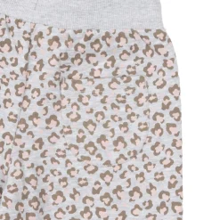 Pantalone felpato bimba grigio stampa maculata