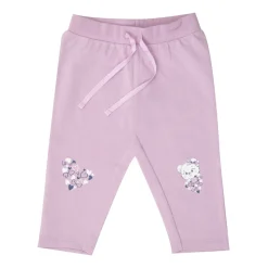 Pantalone felpato bimba rosa stampato