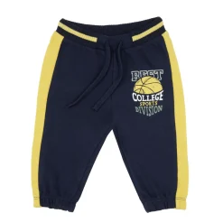 Pantalone felpato bimbo blu/giallo “best collage”