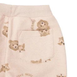 Pantalone felpato bimbo beige stampato