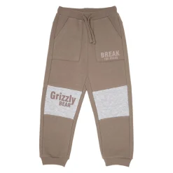 Pantalone felpato bimbo marrone tasconi