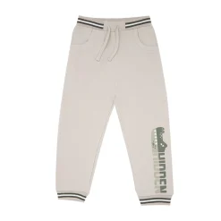 Pantalone felpato bimbo panna stampa “coccodrillo”