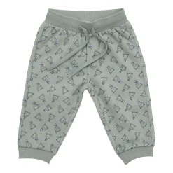 Pantalone felpato bimbo verde stampato