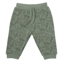 Pantalone felpato bimbo verde stampato