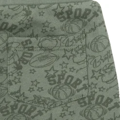 Pantalone felpato bimbo verde stampato