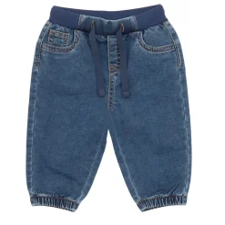 Pantalone finto denim bimbo felpato
