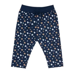 Pantaloni blu bimba cuori allover