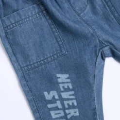 Pantaloni effetto denim, in cotone, ideali per la primavera e l’autunno