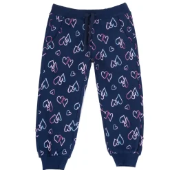 Pantaloni fleece blu fantasia cuori – chicco