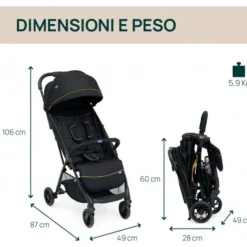 Passeggino glee grey melange – chicco