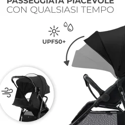 Passeggino leggero rine black – kinderkraft