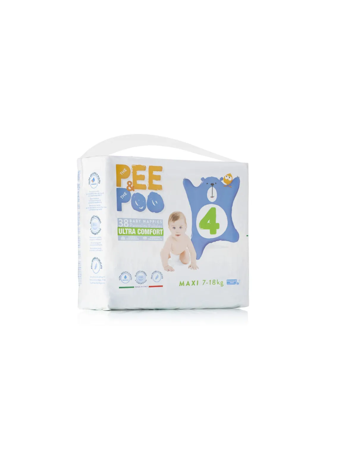 Pee&poo maxi taglia 4 – 38 pz