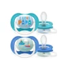 Philips avent – 2 succhietti ultra air collection 6-18m maschio – papa