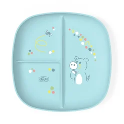 Piatto porzionato 18m+ azzurro – chicco