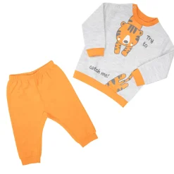 Pigiama due pezzi bimbo arancio “tigro”