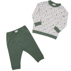 Pigiama due pezzi bimbo grigio verde