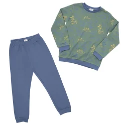 Pigiama due pezzi bimbo verde/blu “dino”