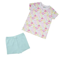 Pigiama maglietta e pantaloncino bimba multicolor floreale