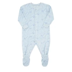Pigiamone ciniglia bimbo azzurro stampato