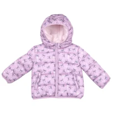 Piumino basic bimba lilla stampato