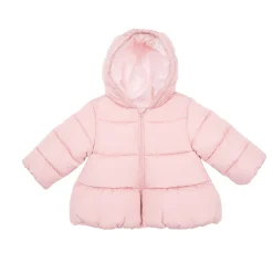 Piumino imbottito con cappuccio bimba rosa
