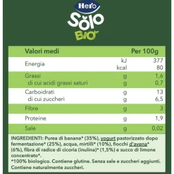 Pouch nutriflora yogurt banana avena mirtilli 100 gr – hero