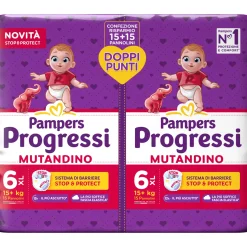 Progressi mutandino extra large taglia 6 pacco doppio 30 pezzi – pampers