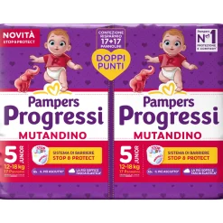 Progressi mutandino junior taglia 5 pacco doppio 34 pezzi – pampers