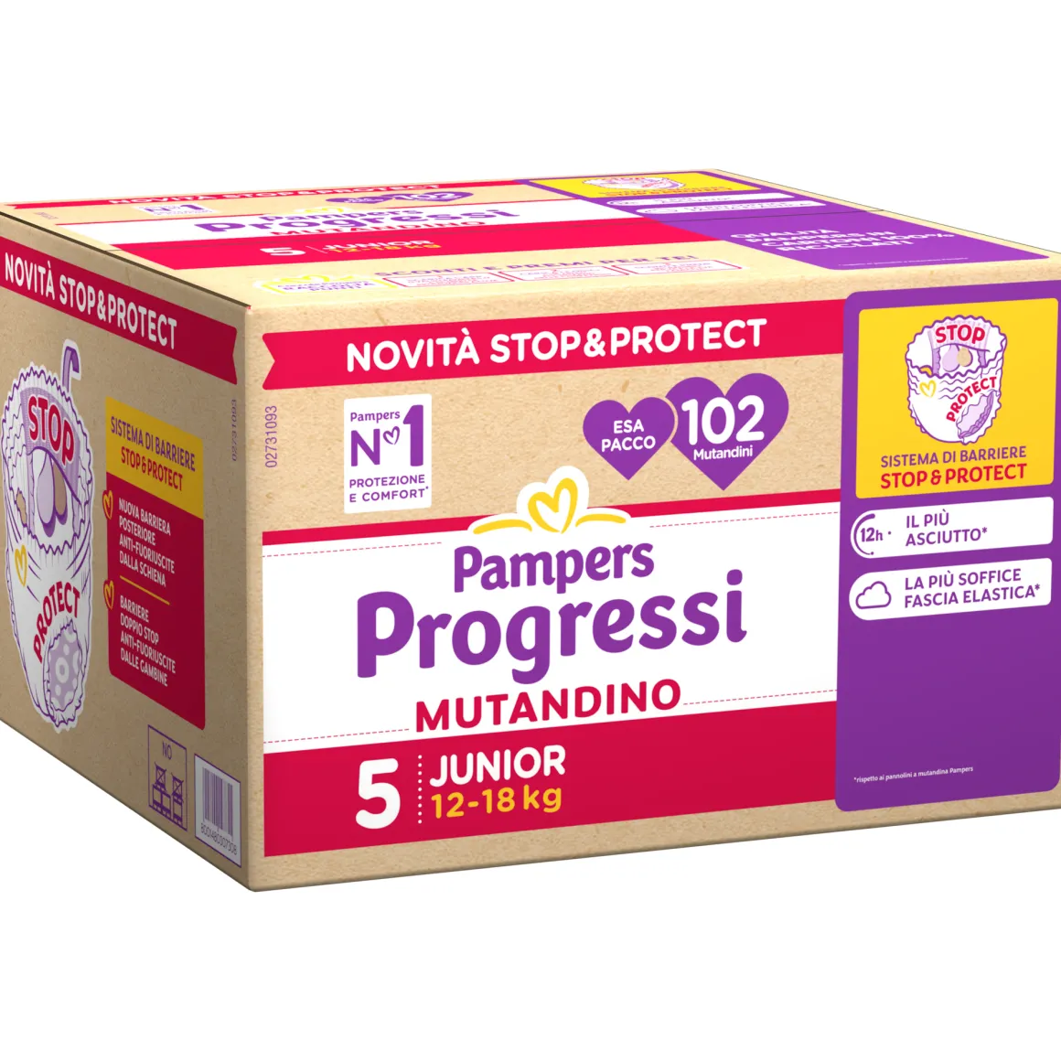 Progressi mutandino taglia 5 junior esa pacco x102 – pampers